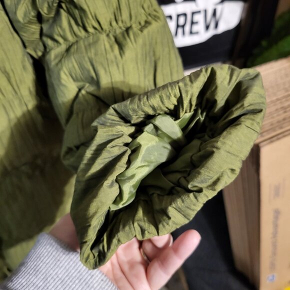 NWT WOMANS S DEER GREEN CRINKLED DUCK DOWN PUFFER JACKET SZ M - Picture 7 of 9